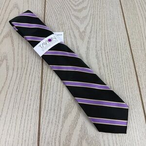 710 Tayion by Montee Holland Stripe Men's Tie 001 Black $55 Polyester 2YC24-2010